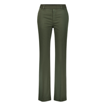 Load image into Gallery viewer, A pair of olive green straight-leg pants shown on a plain white background.
