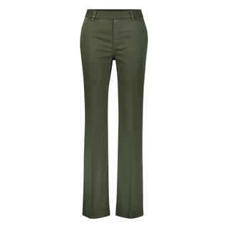 A pair of olive green straight-leg pants shown on a plain white background.