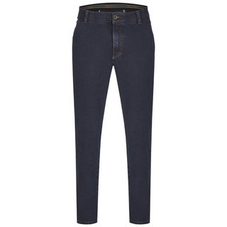 Dark blue jeans on a white background