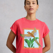Load image into Gallery viewer, Woman wearing t-shirt on grey background 
