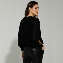 Load image into Gallery viewer, Goa Goa Chiffon Embellished Blouse with Cut Out Sleeves | Black
