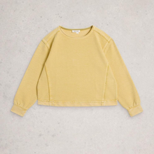 Load image into Gallery viewer, Yellow sweatshirt on a light gray background
