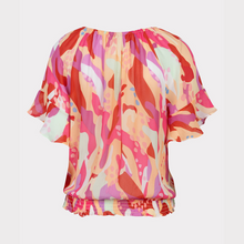 Load image into Gallery viewer, esqualo blouse in heatwave print showing back of blouse
