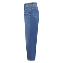 Load image into Gallery viewer, Left side of the blue denims on a white background.
