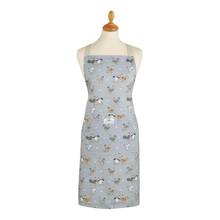 Load image into Gallery viewer, Gray apron with animal pattern on a mannequin against a white background
