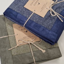 Load image into Gallery viewer, Shannon Herringbone Lap Blanket | Midnight Blue
