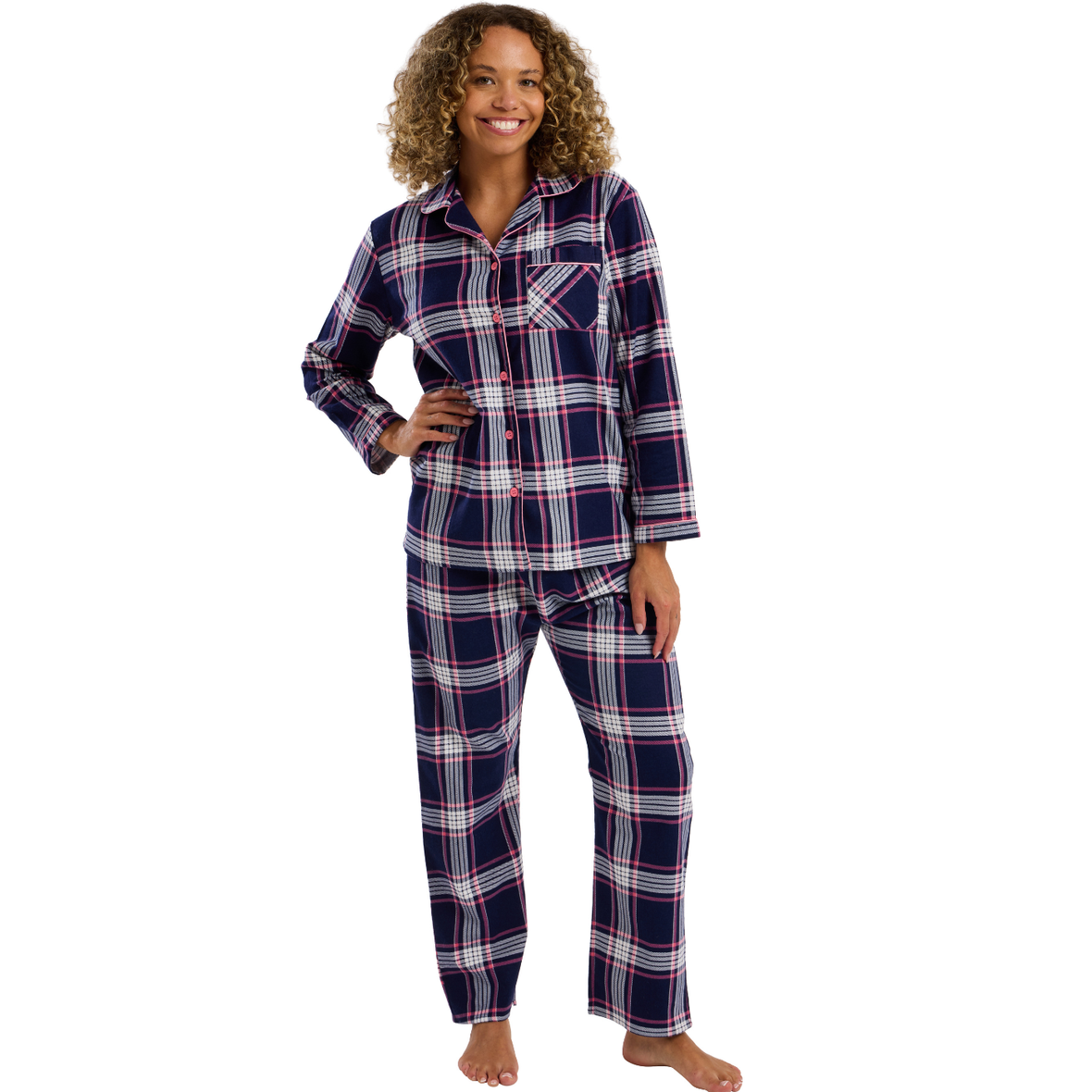 Indigo Sky Check Print Pyjama Set