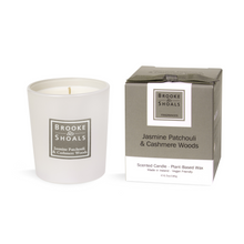 Load image into Gallery viewer, Brooke &amp; Shoals Jasmine Patchouli and Cashmere Woods Candle
