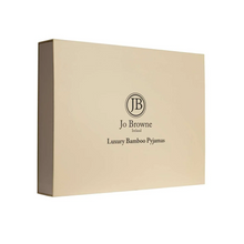 Load image into Gallery viewer, A product shot of the Gift Box that comes with the Jo Browne Luxury Unisex Bamboo Pyjamas.
