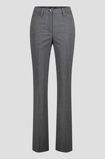 Front Image of Dark Grey Gardeur Trousers, high waist, slim straight leg , lightweight wool blend trouser
