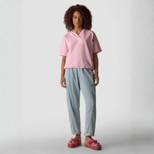 Load image into Gallery viewer, Person wearing a pink top and light blue pants on a white background
