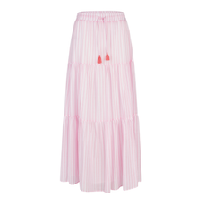 Load image into Gallery viewer, Pink pleated skirt with tassel details on a white background
