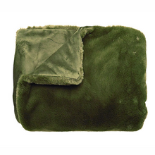 Load image into Gallery viewer, Luxe Faux Fur Olive Throw | 130cm x 170cm
