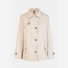 Load image into Gallery viewer, Beige coat with gold buttons on a white background

