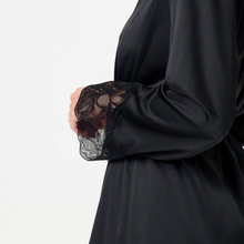 Load image into Gallery viewer, Lingadore Black Lace Satin Kimono

