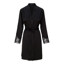 Load image into Gallery viewer, Lingadore Black Lace Satin Kimono
