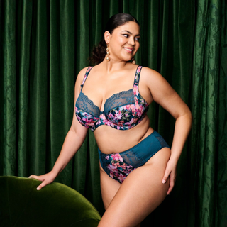 Elomi Lucie Teal Floral High Leg Brief