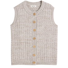 Load image into Gallery viewer, Knitted vest with button details on a white background

