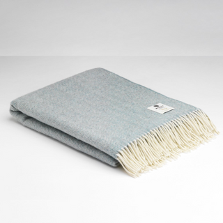 McNutt Heritage Herringbone Seagreen Throw | 200cm x 145cm