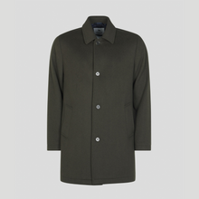 Load image into Gallery viewer, Green coat with button details on a light gray background

