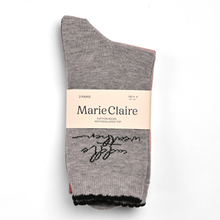 Load image into Gallery viewer, Marie Claire Cuddle Weather 2 Pack Crew Socks
