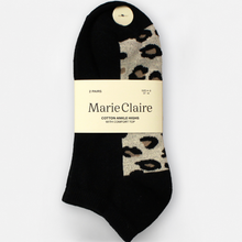 Load image into Gallery viewer, Marie Claire Leopard Sole 2 Pack Ankle Socks

