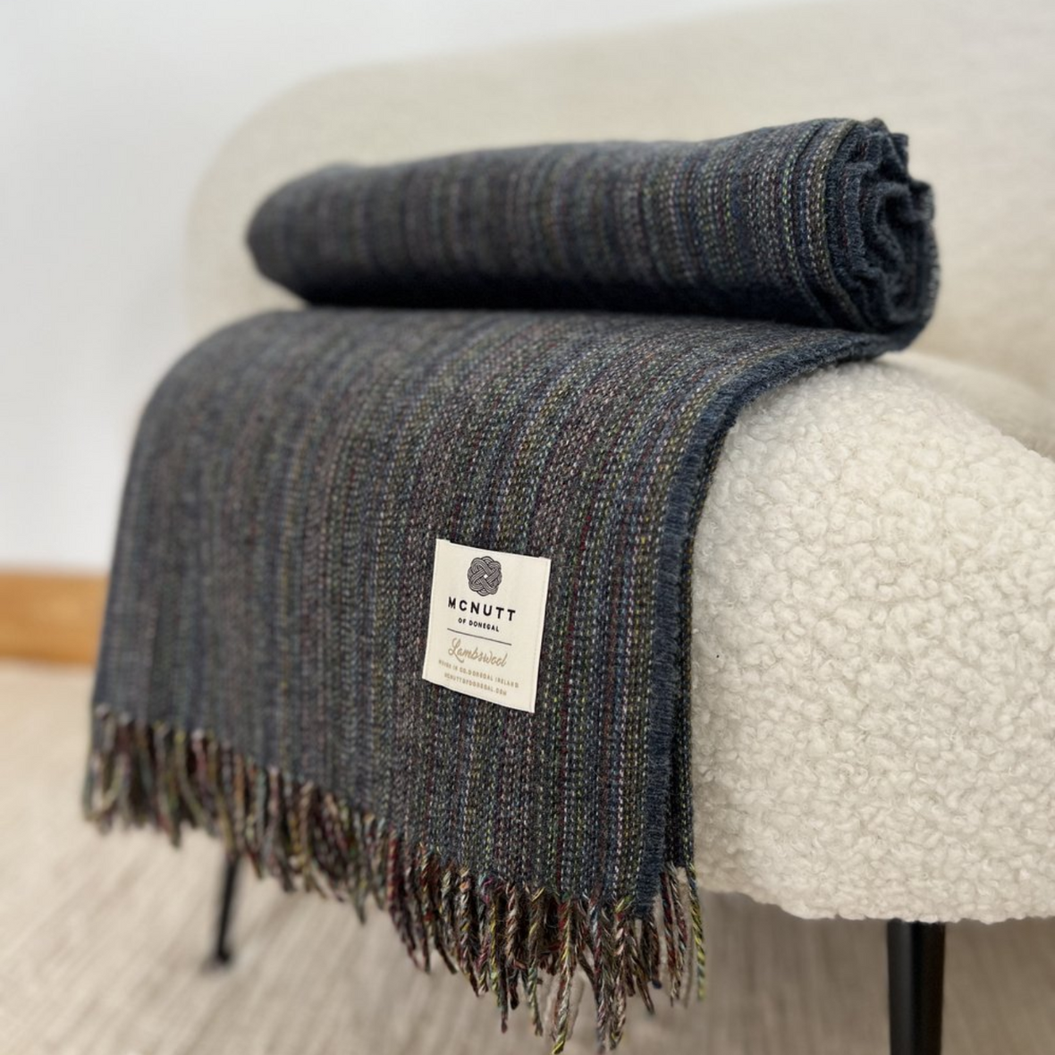 McNutt Supersoft Throw Indigo Rainbow