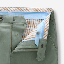 Load image into Gallery viewer, Green jacket with striped lining on a light gray background
