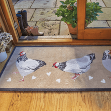 Load image into Gallery viewer, Chicken motif on mat inside door
