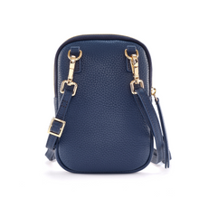 Load image into Gallery viewer, Landa Leather Cassia Phone Bag | Navy
