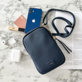 Landa Leather Cassia Phone Bag | Navy