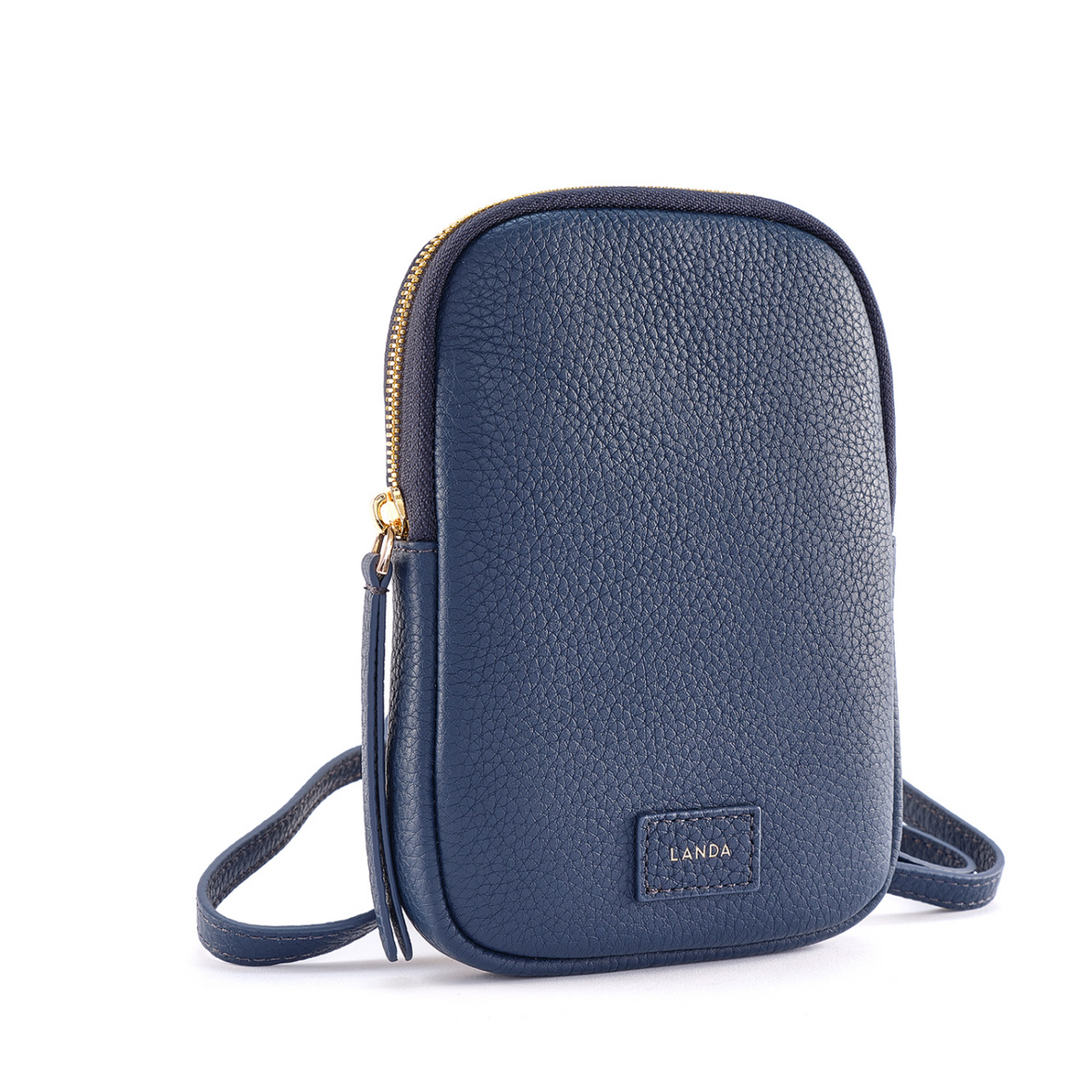 Landa Leather Cassia Phone Bag | Navy