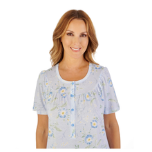 Load image into Gallery viewer, Slenderella S/S Blue Daisy Print Nightdress
