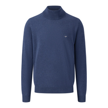 Load image into Gallery viewer, Product shot of the Night Polo Neck from Fynch Hatton with ribbed cuffs and the embroidered logo on the chest
