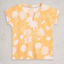 Load image into Gallery viewer, Front of White Stuff Nelly Notch Neck Tee, With a Grey Background.
