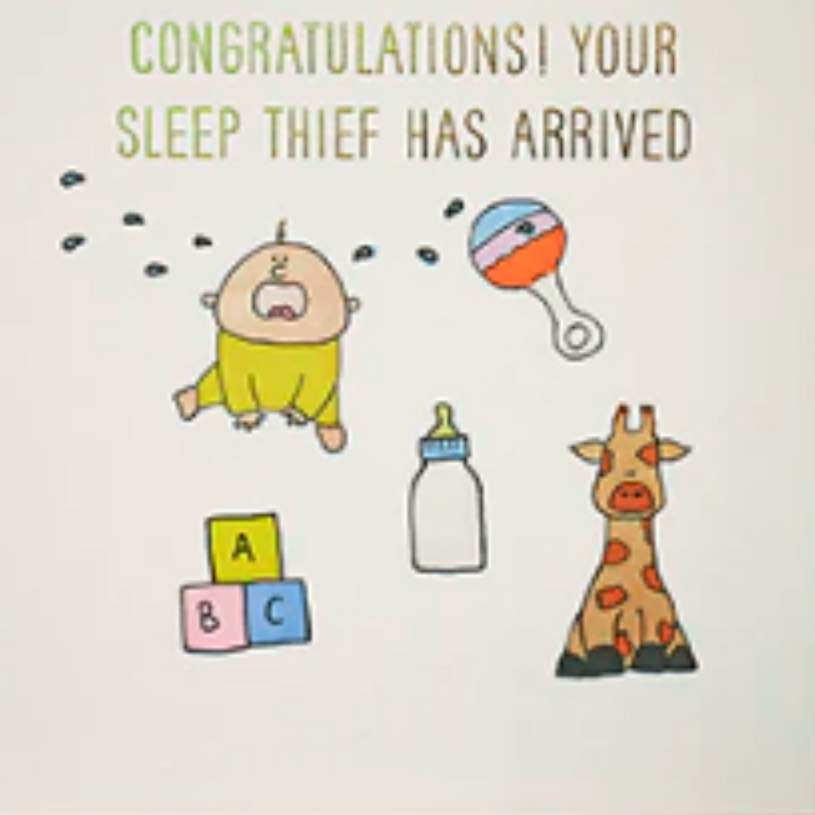 Congrats - Your Sleep Thief Has Arrived | Susan O'Hanlon Card