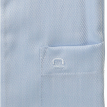 Load image into Gallery viewer, Light blue fabric with a small logo on a white background
