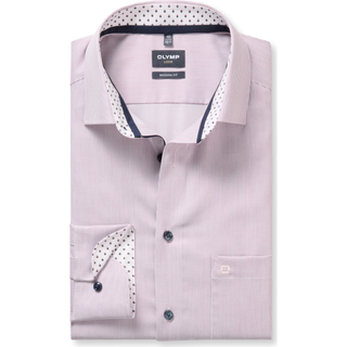 Front of Olymp Body Fit Micro Weave L/S, In Pink.