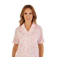 Load image into Gallery viewer, Slenderella S/S Button Pink Rose Print Pyjama
