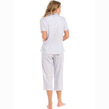 Load image into Gallery viewer, Pastunette Capri Leg Blue Stripe Pyjamas
