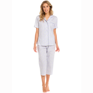 Pastunette Capri Leg Blue Stripe Pyjamas