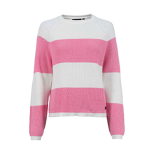 Load image into Gallery viewer, Front of Soquesto Knit Sweater, in rose, with a white background.
