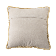 Load image into Gallery viewer, Beige pillow with natural fiber trim on a white background
