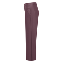 Load image into Gallery viewer, A pair of straight-leg trousers in a dusty plum or mauve color, shown from a side profile view against a plain white background.
