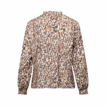 Load image into Gallery viewer, Back view of  Rabe Print V-Neck Top in Grey with a white background.
