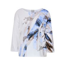 Load image into Gallery viewer, White blouse with abstract animal print on a white background
