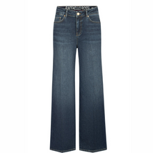 Load image into Gallery viewer, Blue jeans with a brand label on a white background
