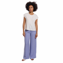 Load image into Gallery viewer, Full view of model wearing Rino &amp; Pelle Short Sleeve Top in Snow White
