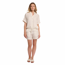 Load image into Gallery viewer, Full view of Model showcasing Rino &amp; Pelle Cropped Blouse in Snow White

