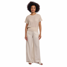 Load image into Gallery viewer, Full view of model showcasing Rino &amp; Pelle Short Sleeve Top in Birch
